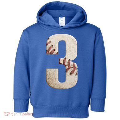 Baseball Birthday 3rd Birthday Toddler Hoodie