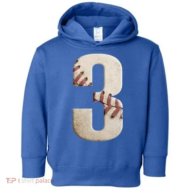Baseball Birthday 3rd Birthday Toddler Hoodie