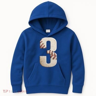 Baseball Birthday 3rd Birthday Kids Hoodie