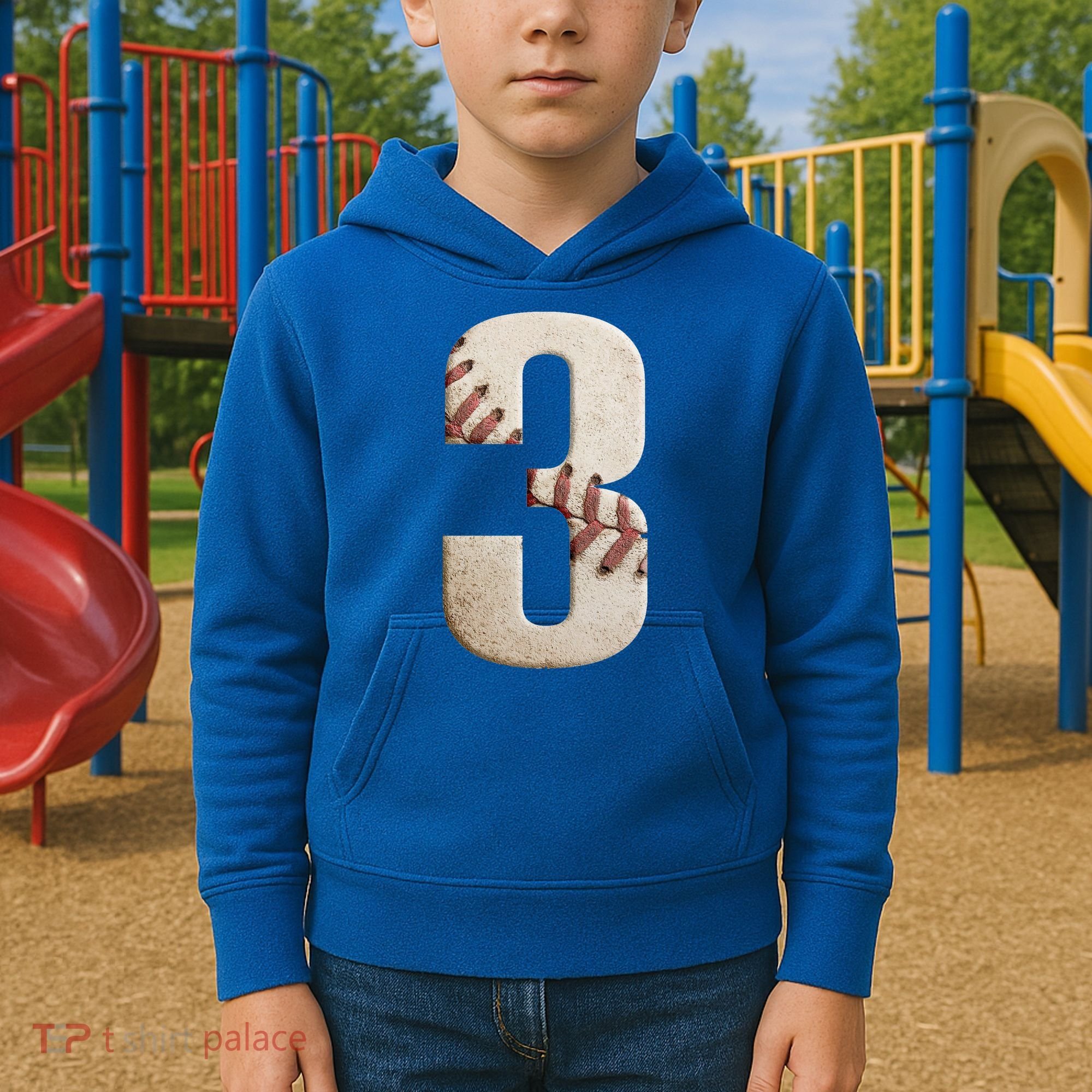 Baseball Birthday 3rd Birthday Kids Hoodie
