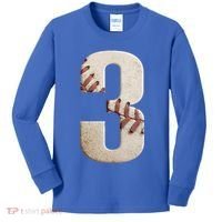 Baseball Birthday 3rd Birthday Kids Long Sleeve Shirt thumb 0