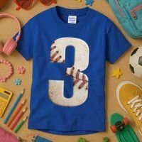 Baseball Birthday 3rd Birthday Kids T-Shirt thumb 3