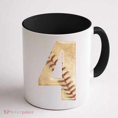 Baseball Birthday 4th birthday Coffee Mug back