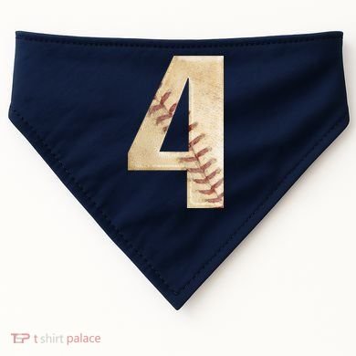 Baseball Birthday 4th birthday USA-Made Doggie Bandana