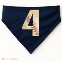 Baseball Birthday 4th birthday USA-Made Doggie Bandana thumb 0
