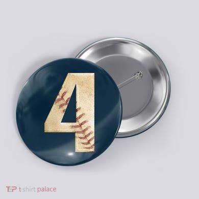 Baseball Birthday 4th birthday Button