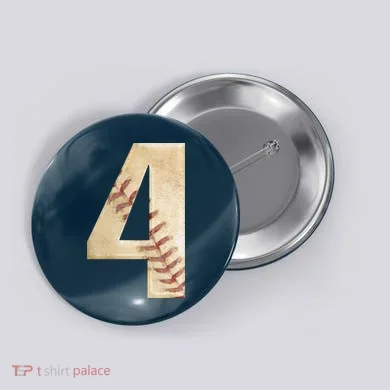 Baseball Birthday 4th birthday Button