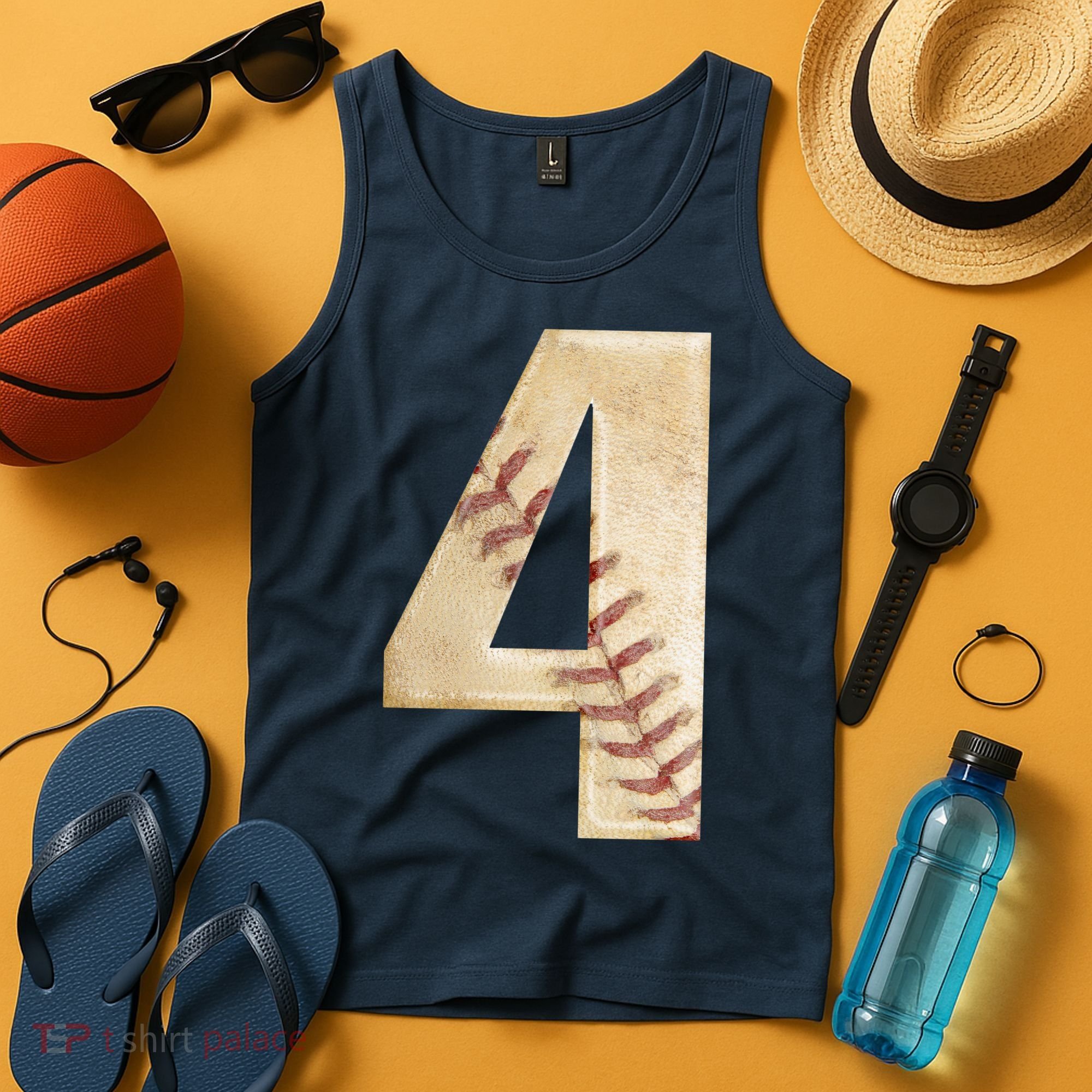 Baseball Birthday 4th birthday Tank Top