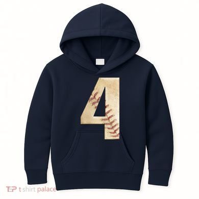Baseball Birthday 4th birthday Kids Hoodie