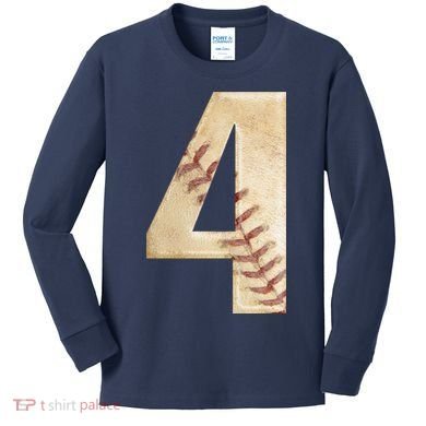 Baseball Birthday 4th birthday Kids Long Sleeve Shirt