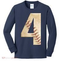 Baseball Birthday 4th birthday Kids Long Sleeve Shirt thumb 0