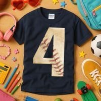 Baseball Birthday 4th birthday Kids T-Shirt thumb 3
