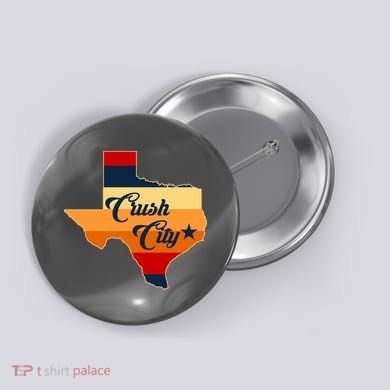 Baseball Crush City Houston Texas Button