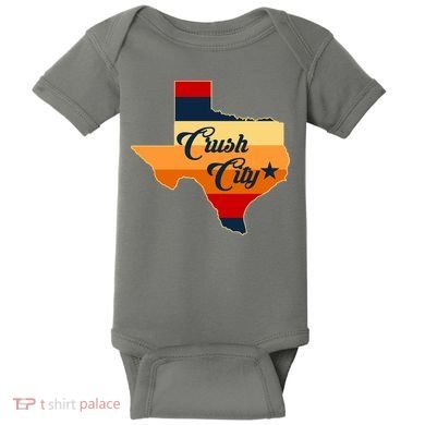 Baseball Crush City Houston Texas Baby Bodysuit