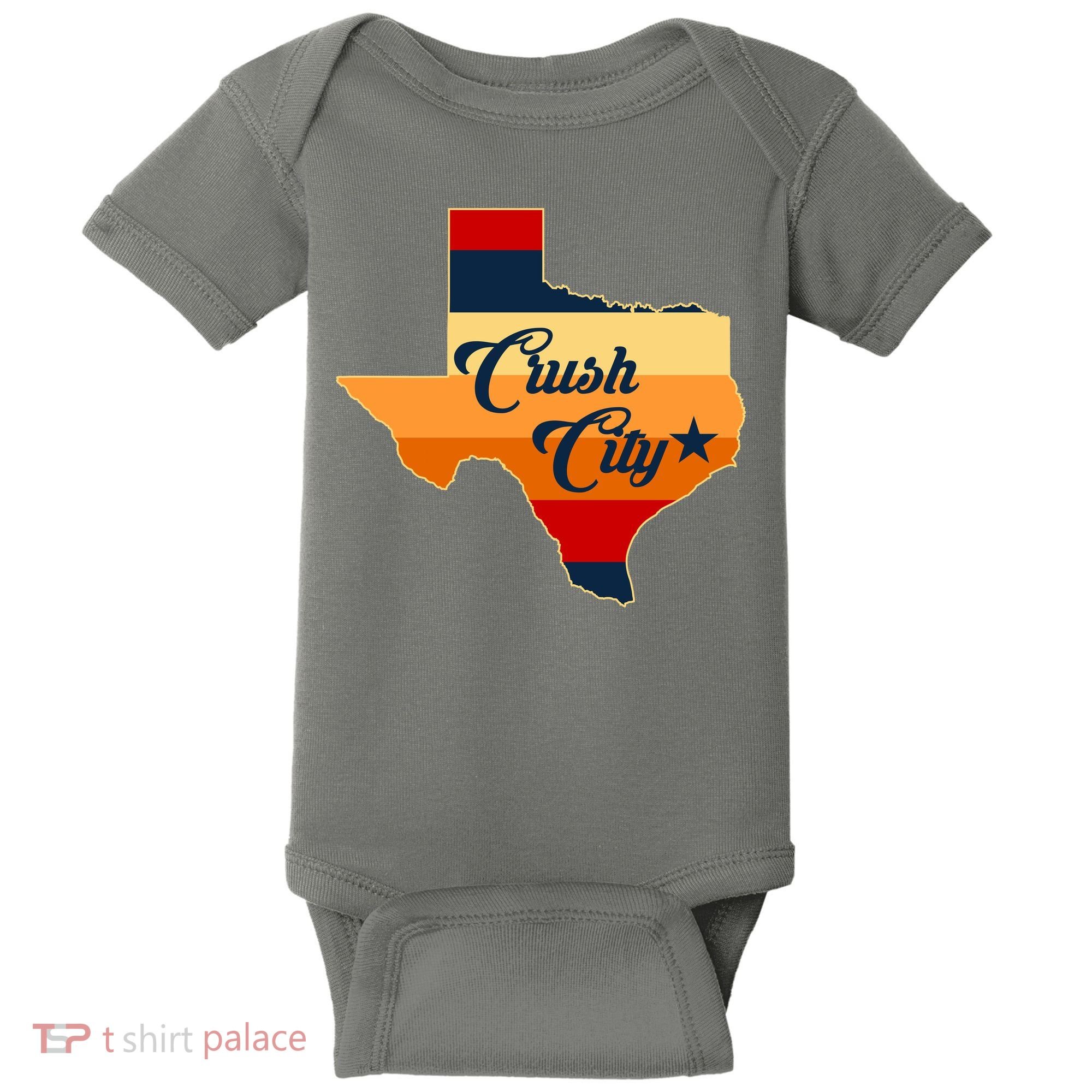 Baseball Crush City Houston Texas Baby Bodysuit