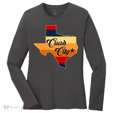 Baseball Crush City Houston Texas Women's Long Sleeve Shirt