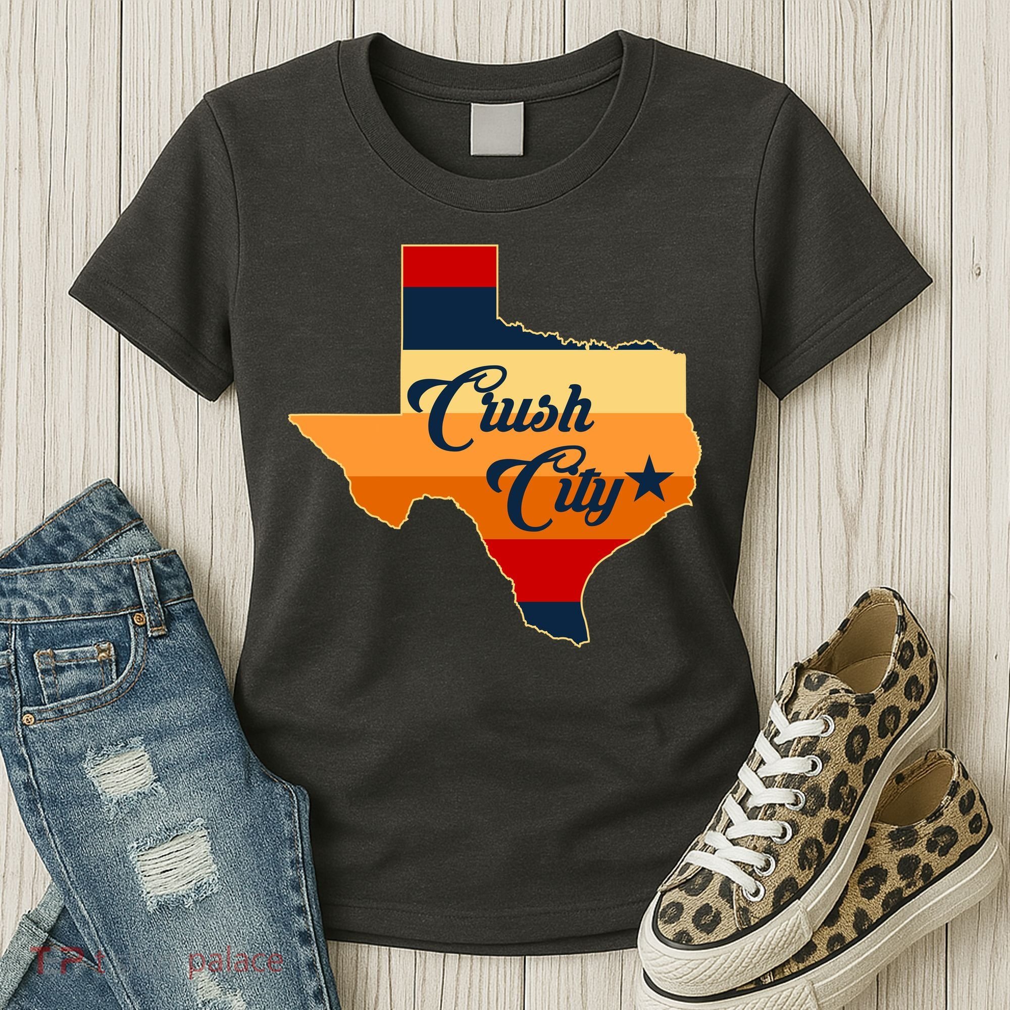 Baseball Crush City Houston Texas Women's T-Shirt