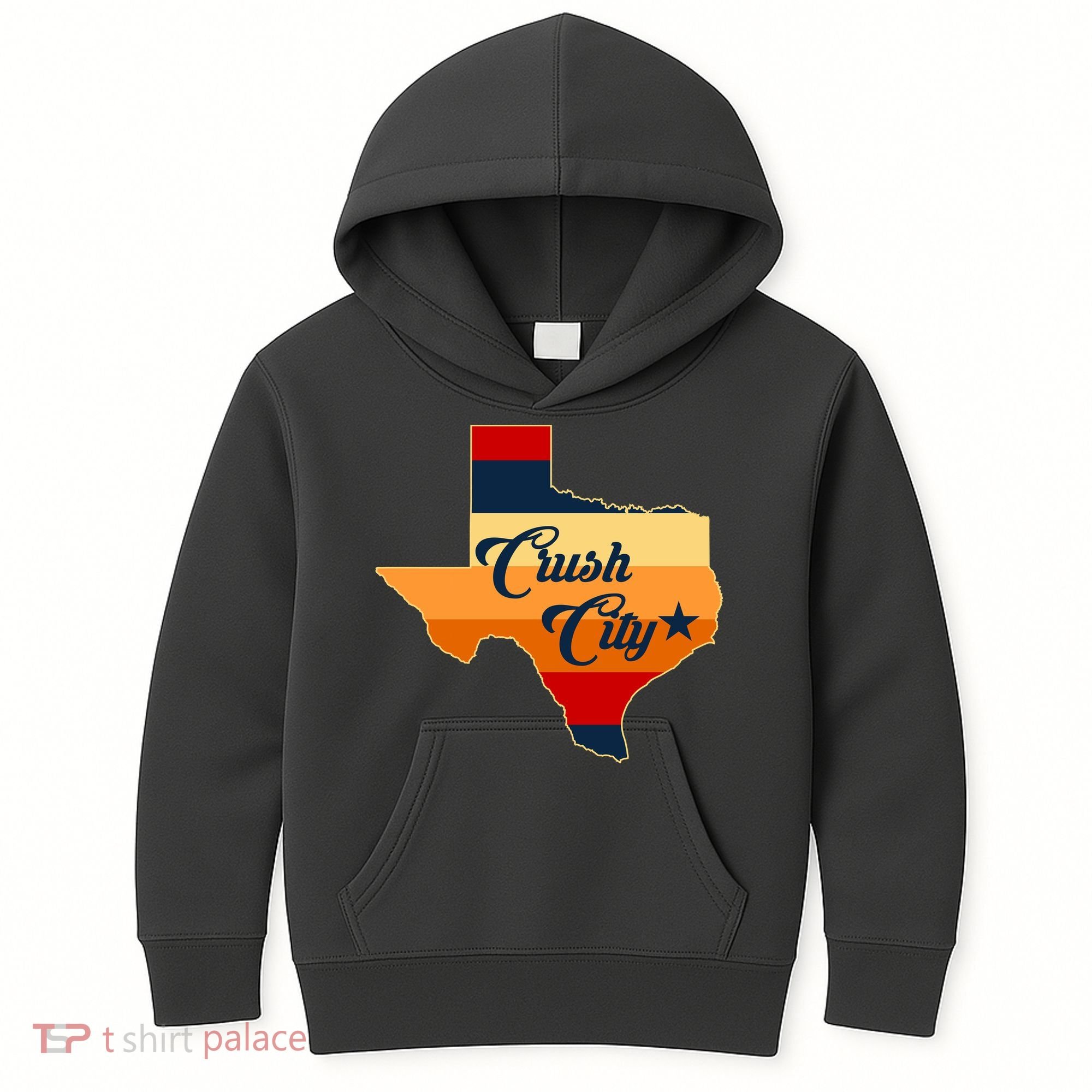 Baseball Crush City Houston Texas Kids Hoodie