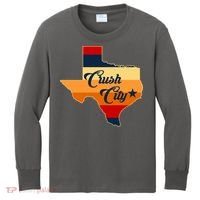 Baseball Crush City Houston Texas Kids Long Sleeve Shirt thumb 0