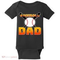 Baseball Dad Cute Father Baby Bodysuit thumb 0