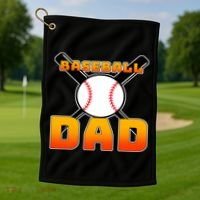 Baseball Dad Cute Father Golf Towel thumb 1