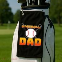 Baseball Dad Cute Father Golf Towel thumb 2