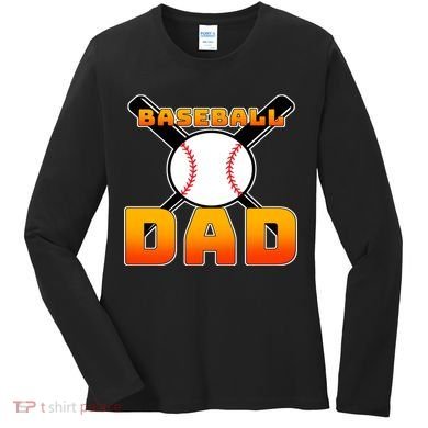 Baseball Dad Cute Father Women's Long Sleeve Shirt
