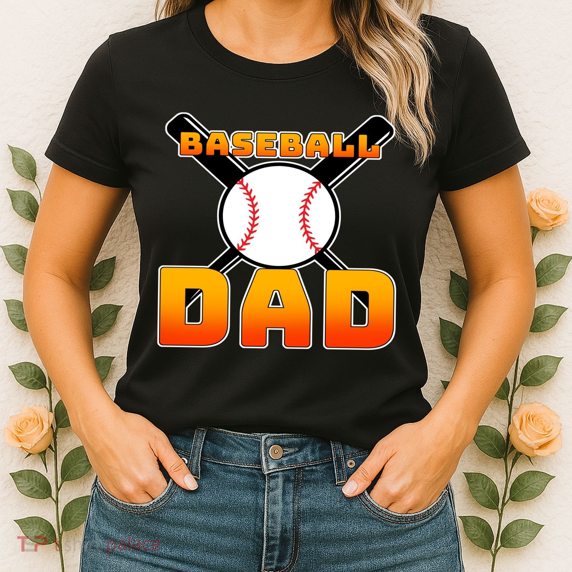 Baseball Dad Cute Father Women's T-Shirt