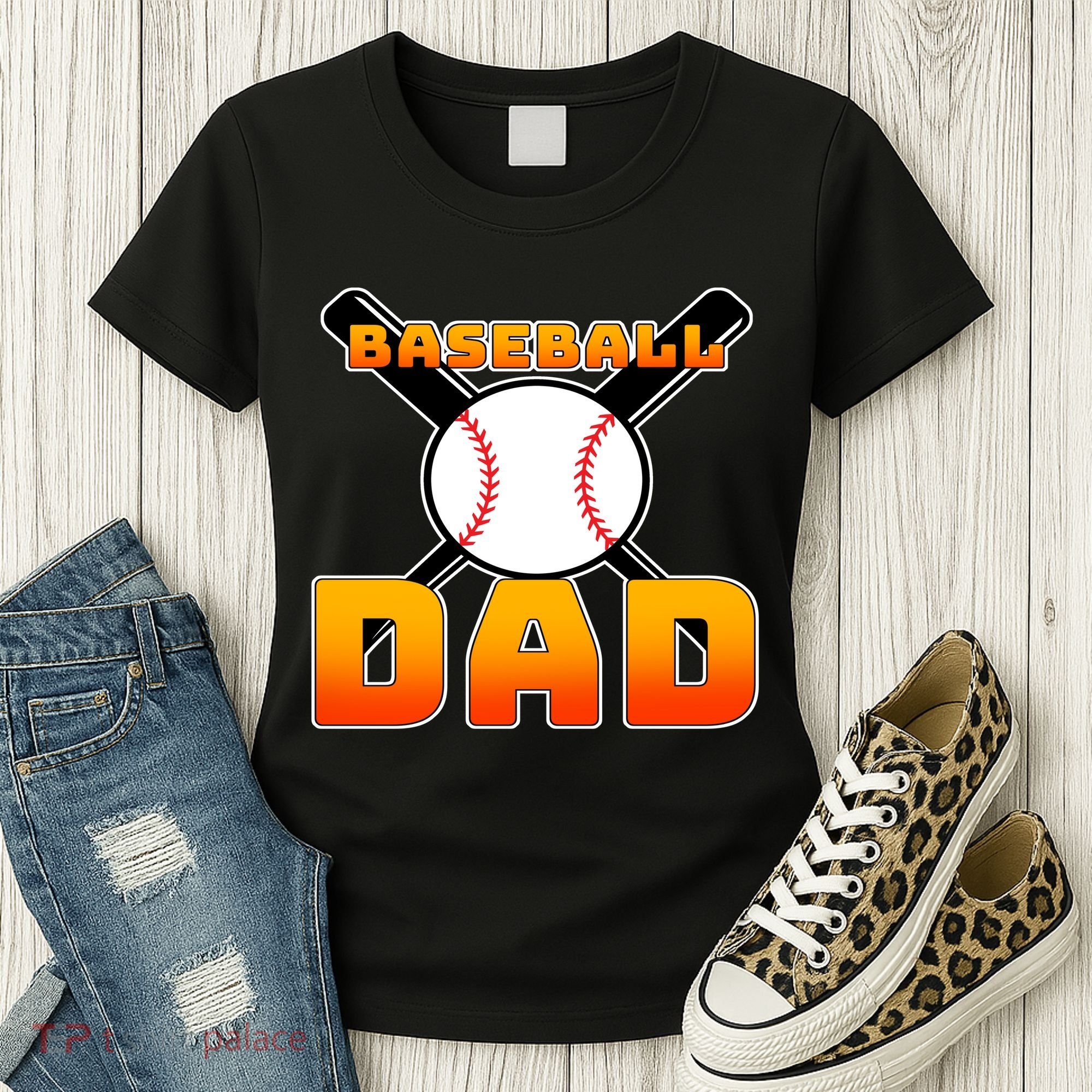 Baseball Dad Cute Father Women's T-Shirt