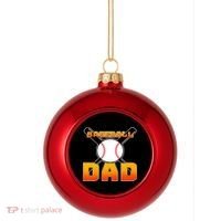Baseball Dad Cute Father Plastic Christmas Ball Ornament thumb 0