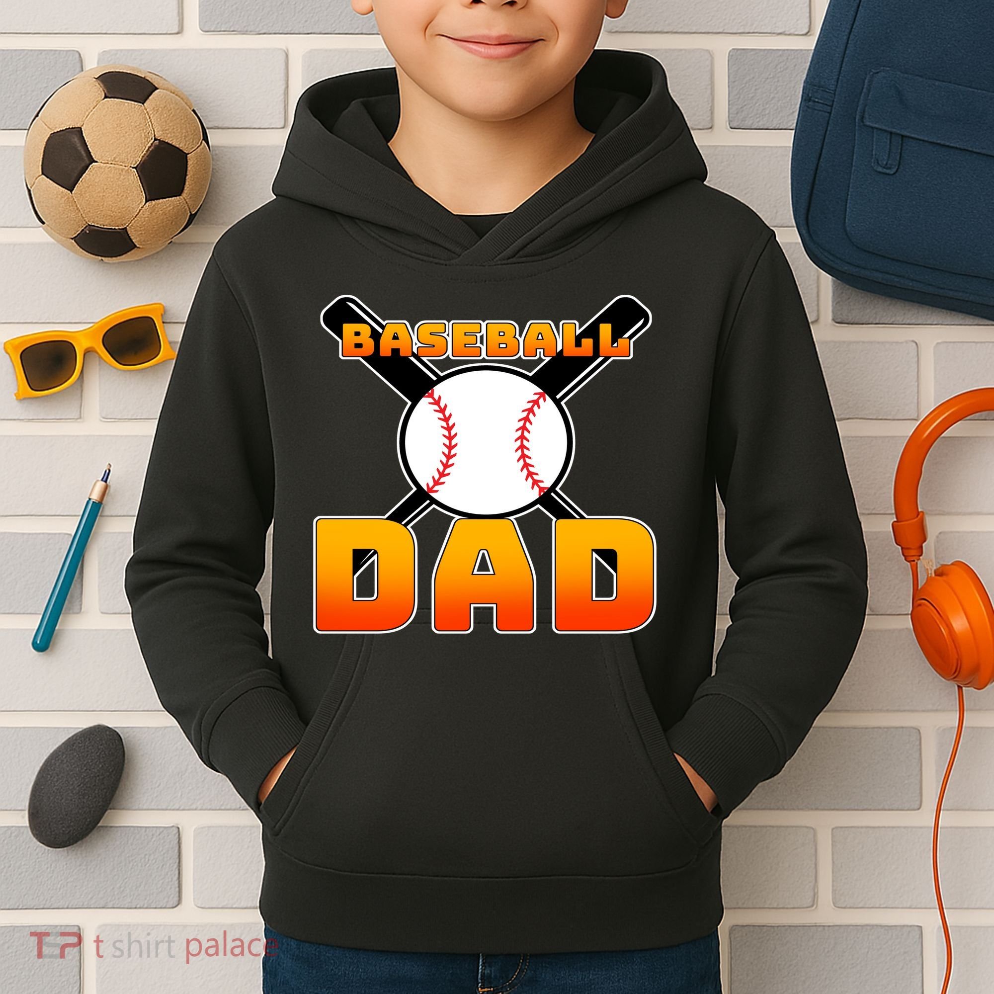 Baseball Dad Cute Father Kids Hoodie