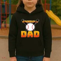 Baseball Dad Cute Father Kids Hoodie thumb 3