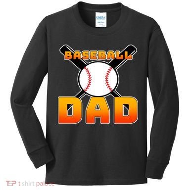 Baseball Dad Cute Father Kids Long Sleeve Shirt