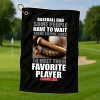 Baseball Dad Raised Favorite Player Golf Towel thumb 1