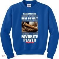 Baseball Dad Raised Favorite Player Kids Sweatshirt thumb 0