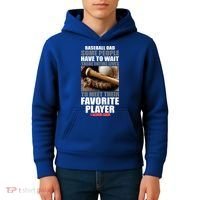 Baseball Dad Raised Favorite Player Kids Hoodie thumb 4