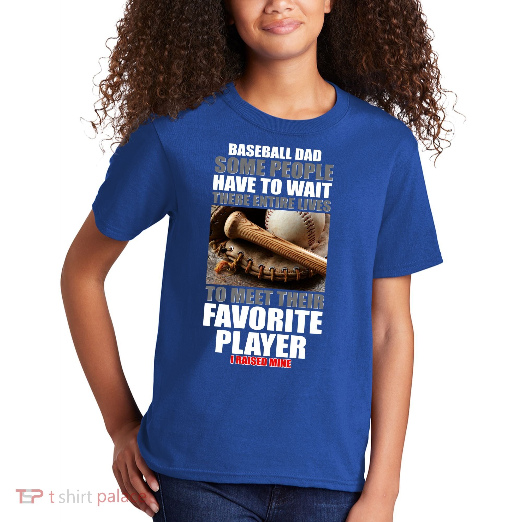 Baseball Dad Raised Favorite Player Kids T-Shirt