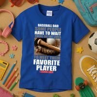 Baseball Dad Raised Favorite Player Kids T-Shirt thumb 3