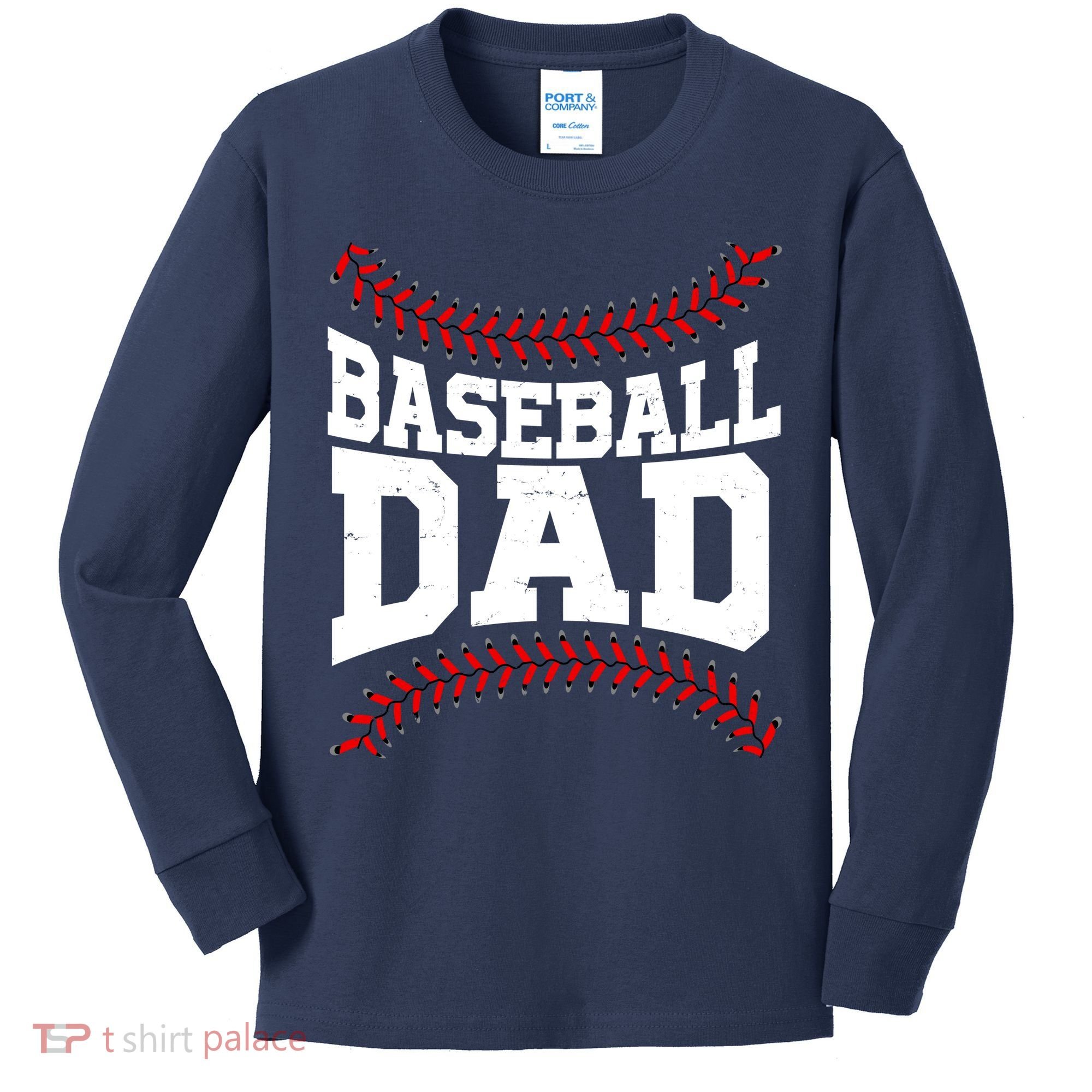 Baseball Dad Sports Fan Kids Long Sleeve Shirt