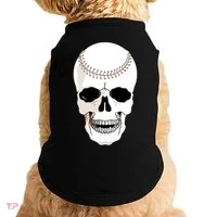 Baseball Face Skeleton Skull Doggie Tank thumb 0
