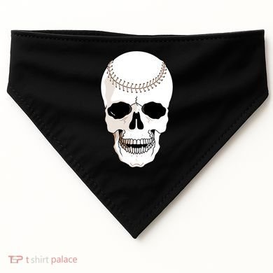Baseball Face Skeleton Skull USA-Made Doggie Bandana