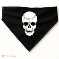 Baseball Face Skeleton Skull USA-Made Doggie Bandana thumb 0