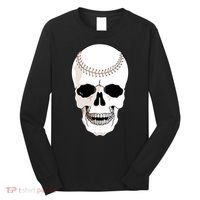 Baseball Face Skeleton Skull Long Sleeve Shirt thumb 0