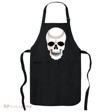 Baseball Face Skeleton Skull Apron
