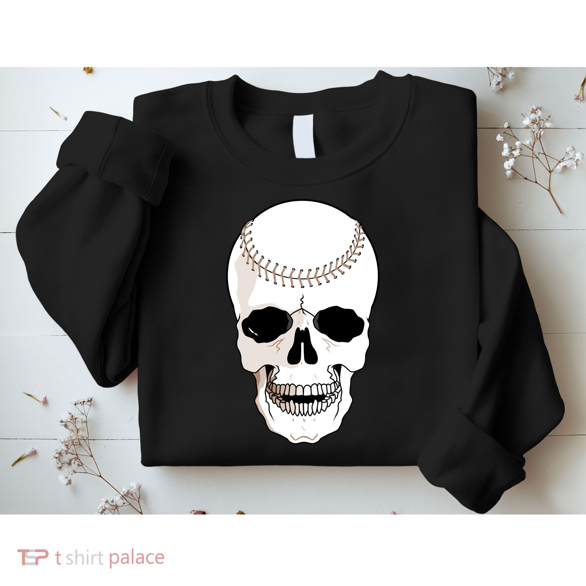 Baseball Face Skeleton Skull Sweatshirt