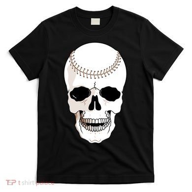 Baseball Face Skeleton Skull T-Shirt