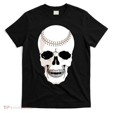 Baseball Face Skeleton Skull T-Shirt