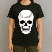 Baseball Face Skeleton Skull T-Shirt thumb 4