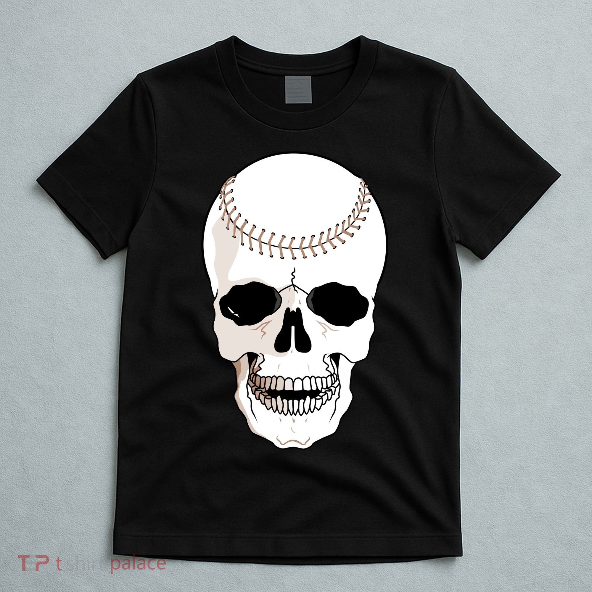 Baseball Face Skeleton Skull T-Shirt