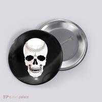 Baseball Face Skeleton Skull Button thumb 0